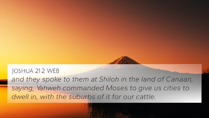 Joshua 21:2 WEB Bible Verse Image