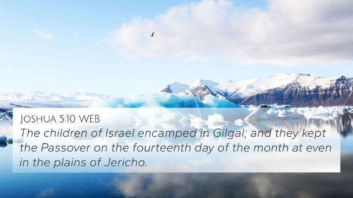 Joshua 5:10 WEB Bible Verse Image