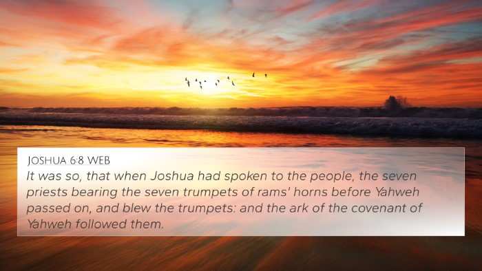 Joshua 6:8 WEB 4K Wallpaper - It was so, that when Joshua had spoken to the - 4K Wallpaper Bible Verse
