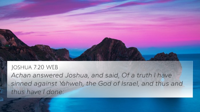 Joshua 7:20 WEB Bible Verse Image