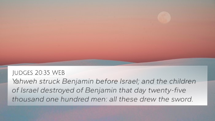 Judges 20:35 WEB Bible Verse Image