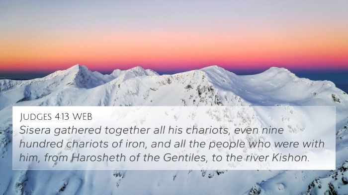 Judges 4:13 WEB 4K Wallpaper - Sisera gathered together all his chariots, even - 4K Wallpaper Bible Verse