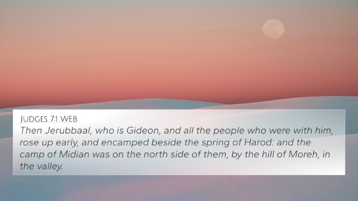Judges 7:1 WEB Bible Verse Image