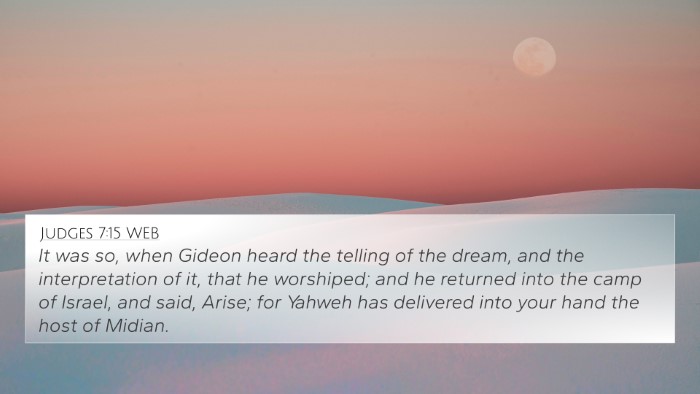 Judges 7:15 WEB Bible Verse Image