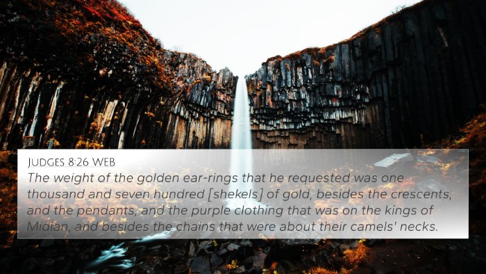 Judges 8:26 WEB Bible Verse Image