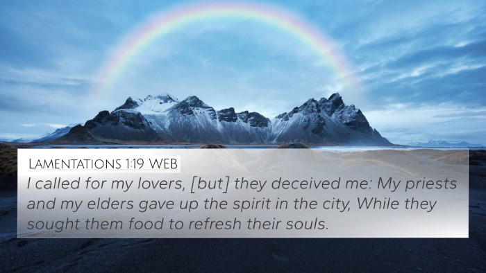 Lamentations 1:19 WEB Bible Verse Image