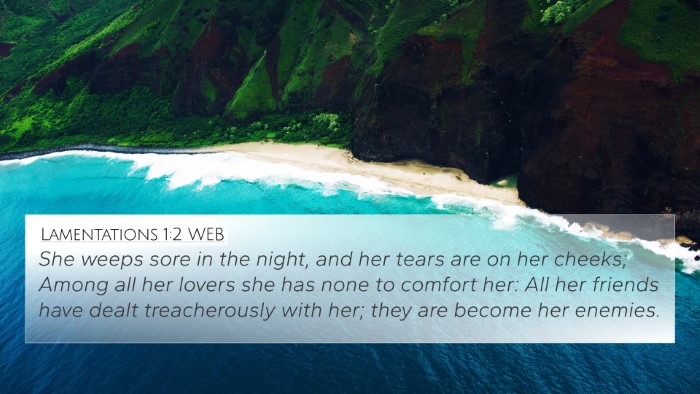 Lamentations 1:2 WEB Bible Verse Image