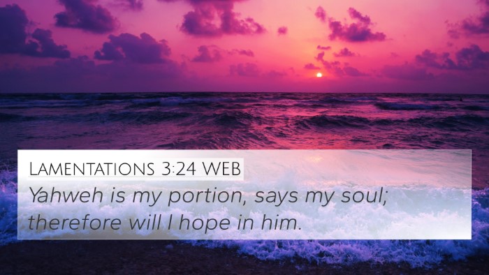 Lamentations 3:24 WEB Bible Verse Image