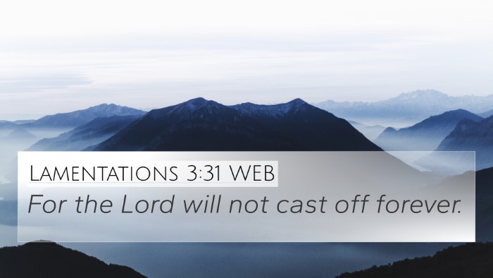 Lamentations 3:31 WEB Bible Verse Image