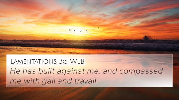 Lamentations 3:5 WEB Bible Verse Image