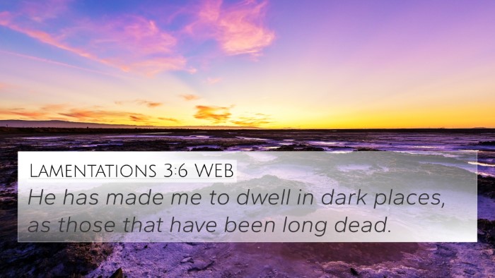 Lamentations 3:6 WEB Bible Verse Image