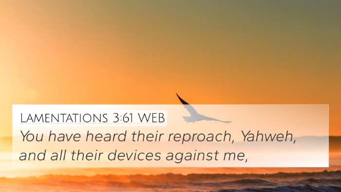 Lamentations 3:61 WEB Bible Verse Image