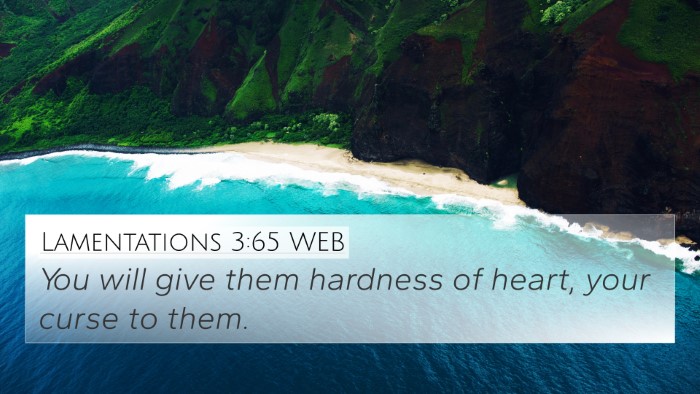 Lamentations 3:65 WEB 4K Wallpaper - You will give them hardness of heart, your curse - 4K Wallpaper Bible Verse