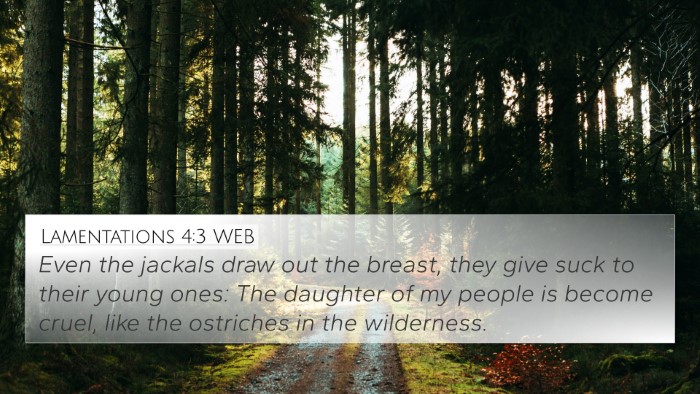 Lamentations 4:3 WEB Bible Verse Image