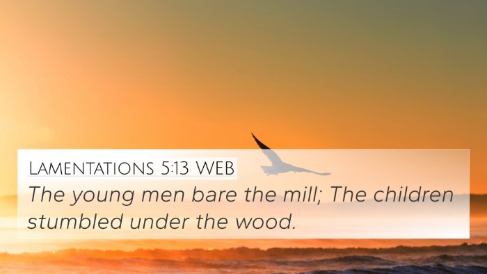 Lamentations 5:13 WEB Bible Verse Image