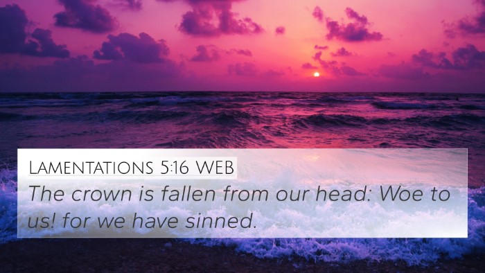 Lamentations 5:16 WEB Bible Verse Image