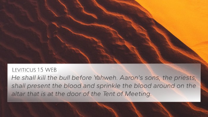 Leviticus 1:5 WEB Bible Verse Image