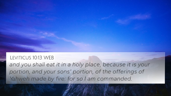 Leviticus 10:13 WEB Bible Verse Image