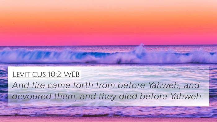 Leviticus 10:2 WEB Bible Verse Image