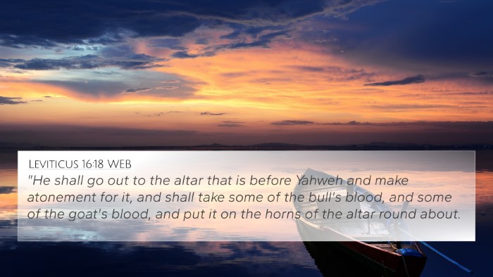Leviticus 16:18 WEB Bible Verse Image