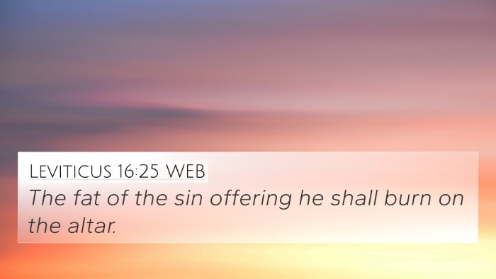 Leviticus 16:25 WEB Bible Verse Image