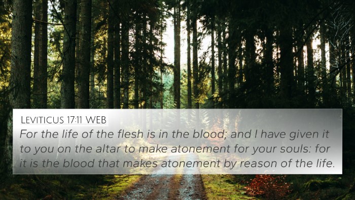 Leviticus 17:11 WEB Bible Verse Image