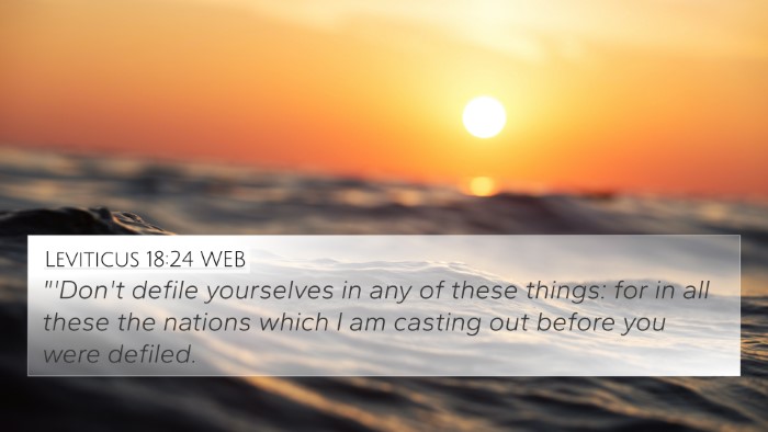 Leviticus 18:24 WEB Bible Verse Image