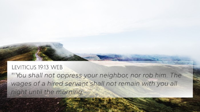 Leviticus 19:13 WEB Bible Verse Image