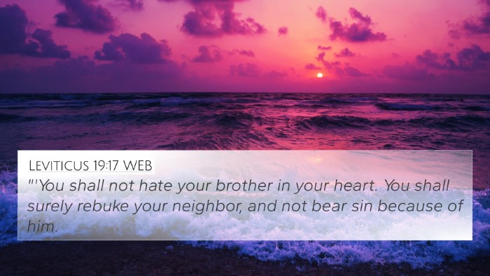 Leviticus 19:17 WEB Bible Verse Image