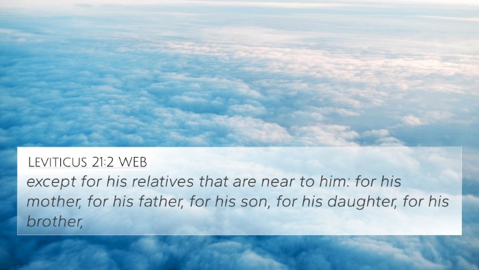 Leviticus 21:2 WEB 4K Wallpaper - except for his relatives that are near to him: - 4K Wallpaper Bible Verse