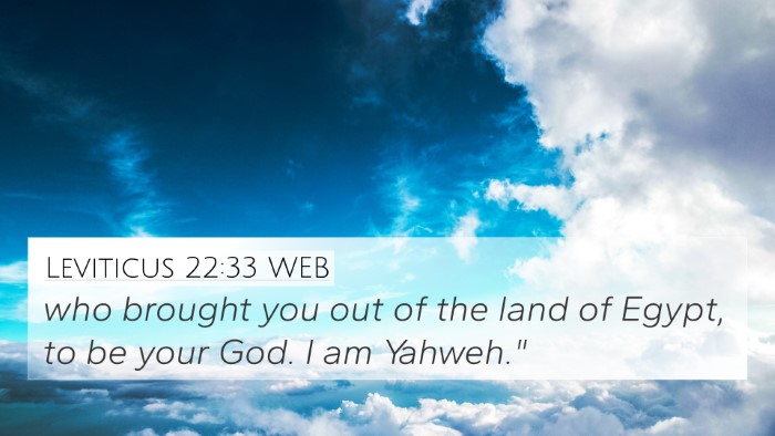 Leviticus 22:33 WEB Bible Verse Image