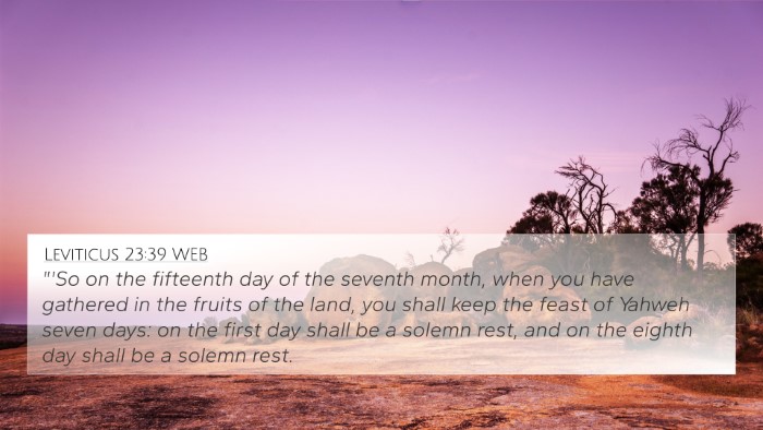 Leviticus 23:39 WEB Bible Verse Image