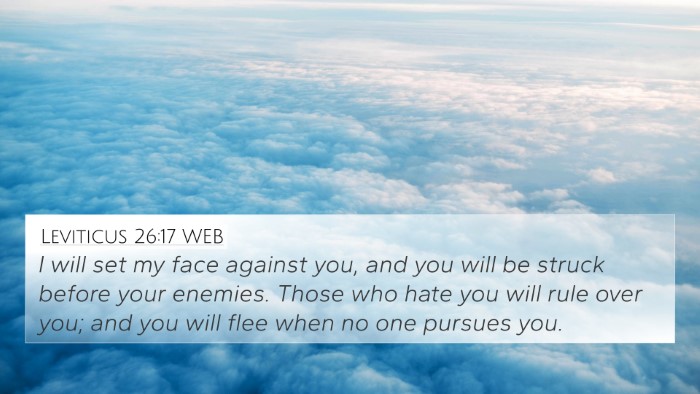 Leviticus 26:17 WEB Bible Verse Image