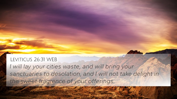 Leviticus 26:31 WEB Bible Verse Image