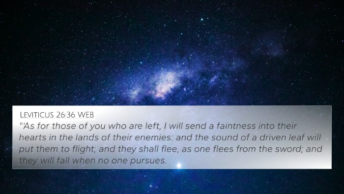 Leviticus 26:36 WEB Bible Verse Image