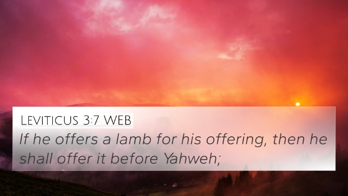 Leviticus 3:7 WEB 4K Wallpaper - If he offers a lamb for his offering, then he - 4K Wallpaper Bible Verse
