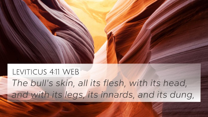 Leviticus 4:11 WEB Bible Verse Image