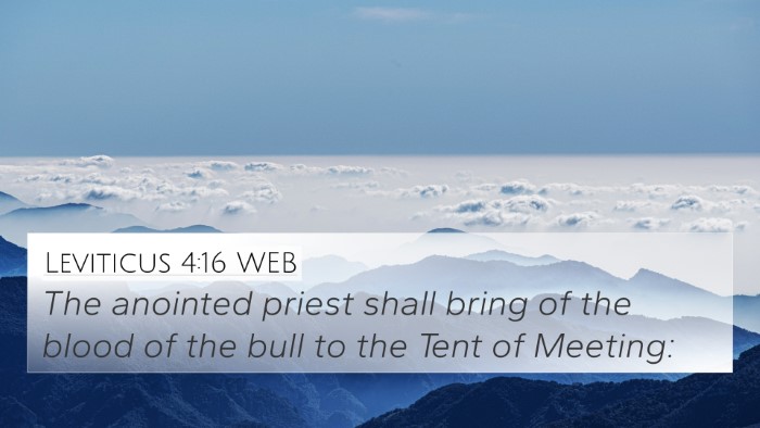 Leviticus 4:16 WEB Bible Verse Image