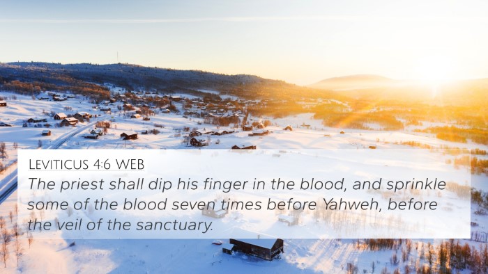 Leviticus 4:6 WEB Bible Verse Image