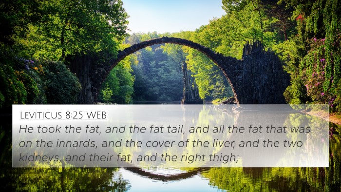 Leviticus 8:25 WEB Bible Verse Image