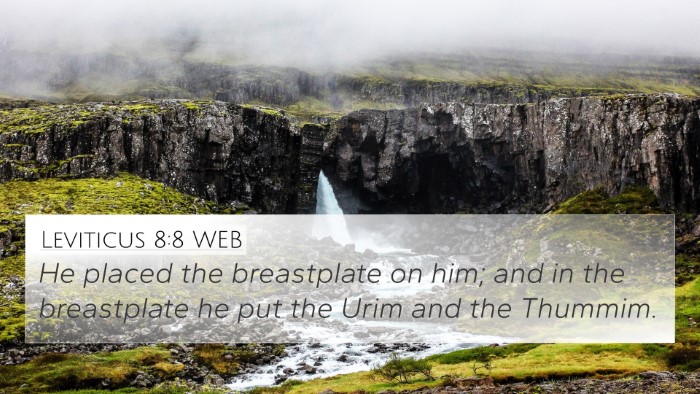 Leviticus 8:8 WEB Bible Verse Image