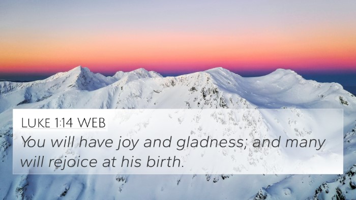 Luke 1:14 WEB Bible Verse Image
