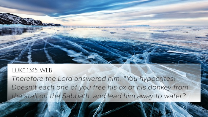 Luke 13:15 WEB Bible Verse Image