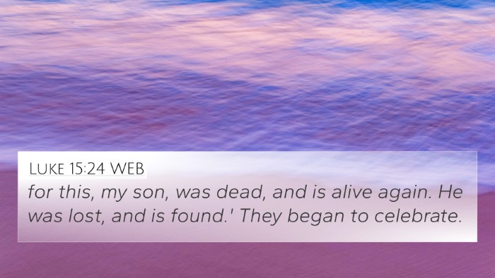 Luke 15:24 WEB Bible Verse Image