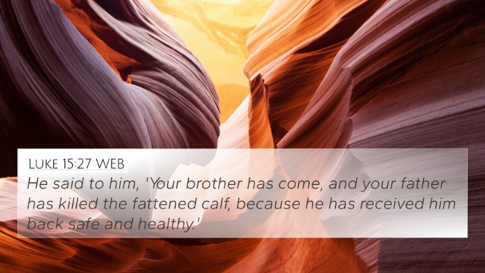 Luke 15:27 WEB 4K Wallpaper - He said to him, 'Your brother has come, and your - 4K Wallpaper Bible Verse