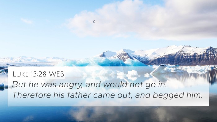 Luke 15:28 WEB Bible Verse Image