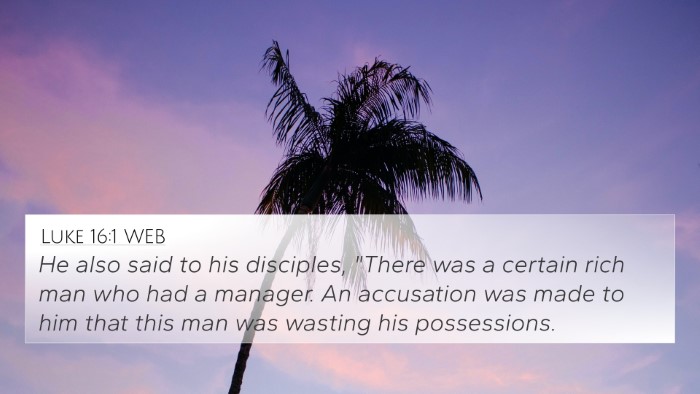 Luke 16:1 WEB Bible Verse Image