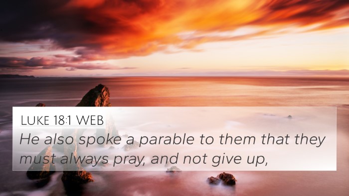 Luke 18:1 WEB Bible Verse Image