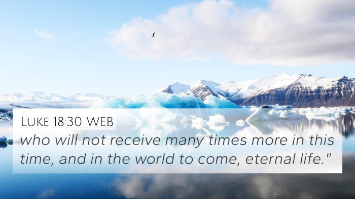 Luke 18:30 WEB Bible Verse Image