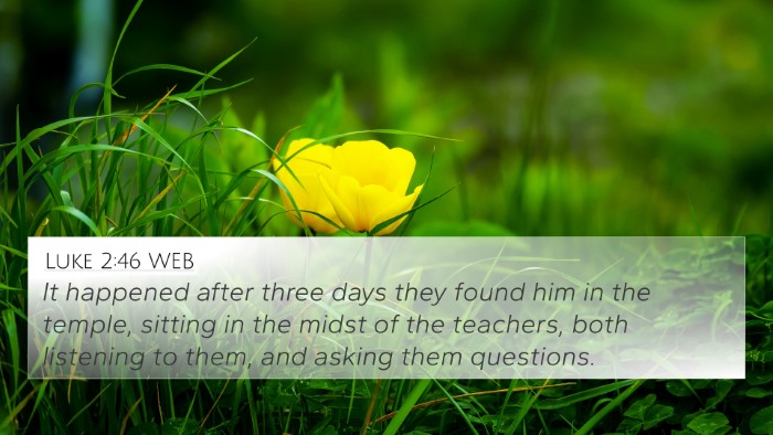 Luke 2:46 WEB Bible Verse Image